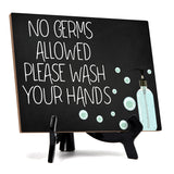 Signs ByLITA No Germs Allowed Please Wash Your Hands, Hygiene Sign, 6" x 8"