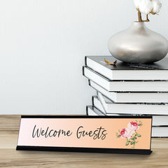Welcome Guests, Desk Sign or Front Desk Counter Sign (2 x 8")