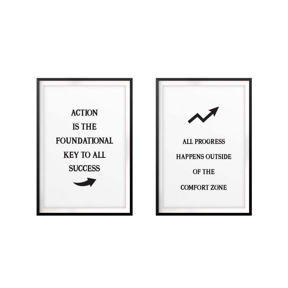 Motivational Quotes Wall Art UNFRAMED Print (2 Pack)