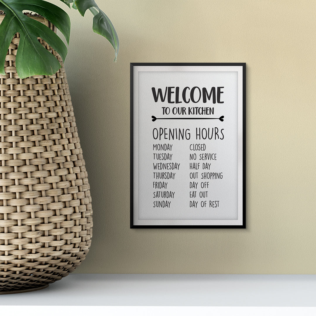 Welcome To Our Kitchen UNFRAMED Print Kitchen Decor Wall Art