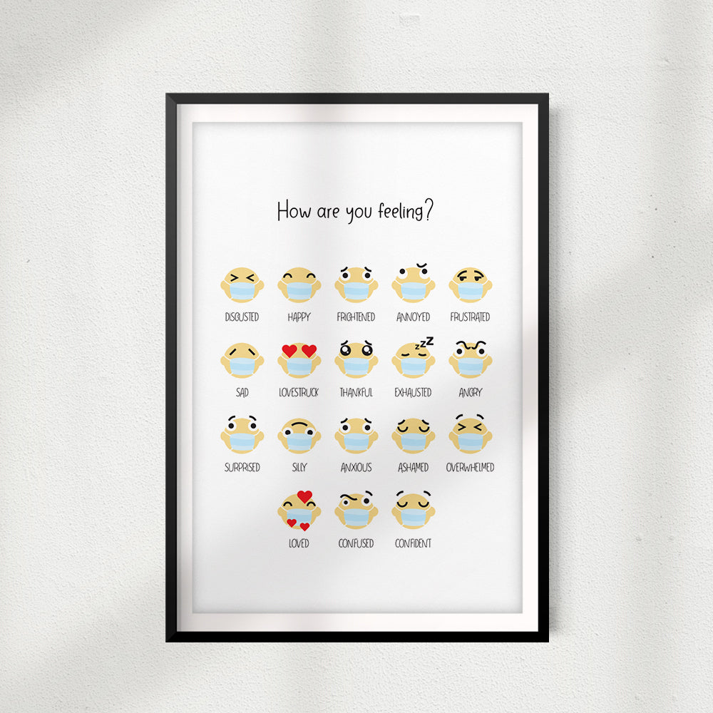 Emotions & Faces UNFRAMED Print Emoji Wall Art