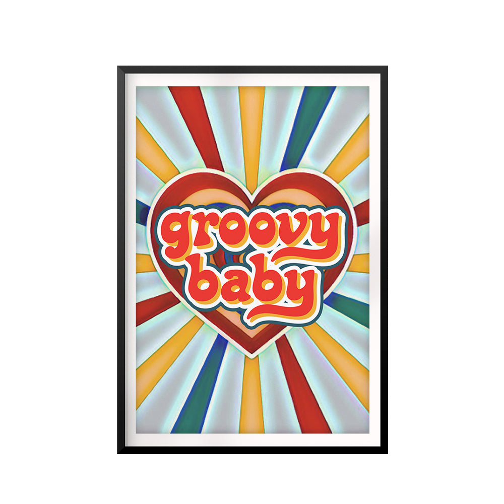 Groovy Baby UNFRAMED Print Retro Wall Art