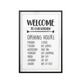 Welcome To Our Kitchen UNFRAMED Print Kitchen Decor Wall Art