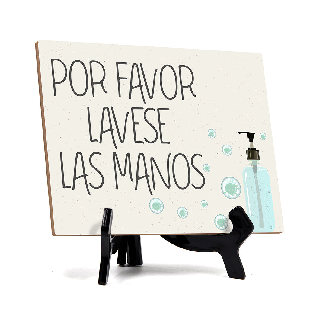 Signs ByLITA Por Favor Lavese Las Manos, Hygiene Sign, 6" x 8"