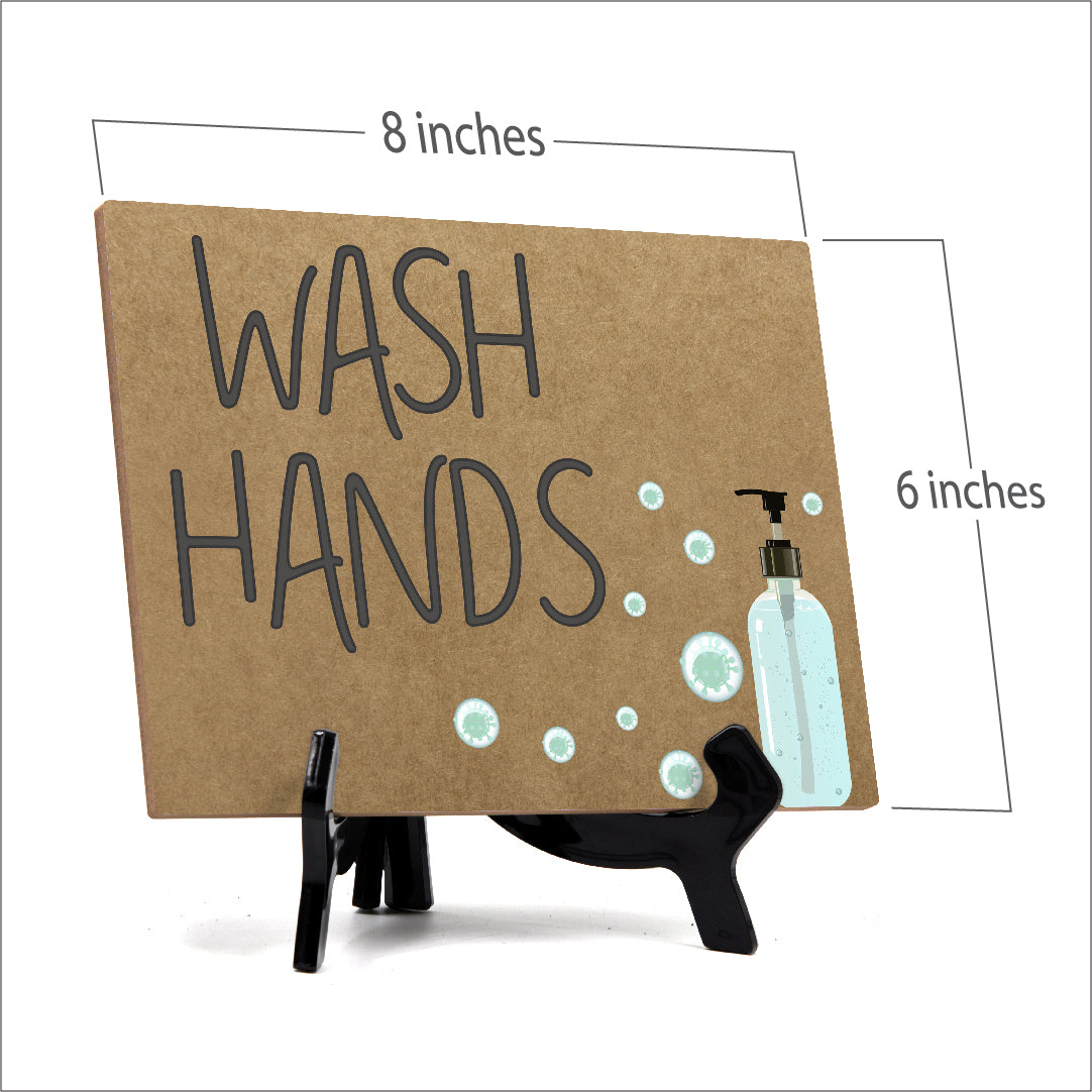 Signs ByLITA Wash Hands, Hygiene Sign, 6" x 8"