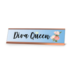 Diva Queen, Designer Office Gift Desk Sign (2 x 8")