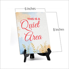 Signs ByLita This is a quiet area, Blue Watercolor Table Sign (6 x 8")