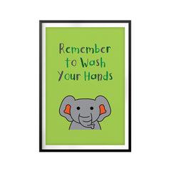 Wash Your Hands Cute UNFRAMED Print Kids Bathroom Wall Art