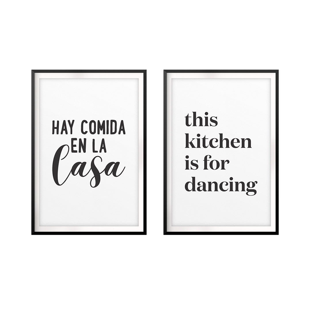 Kitchen Is The Home Wall Art UNFRAMED Print (2 Pack)