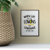If Life Gives You Lemons. Make Lemonade (or lemon cake) UNFRAMED Print Novelty Wall Art