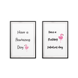 Good Day Flamingo Wall Art UNFRAMED Print (2 Pack)