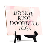 Do Not Ring Doorbell Thank You Table or Counter Sign with Easel Stand, 6" x 8"