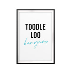 Toodle Loo Kangaroo UNFRAMED Print Novelty Wall Art