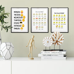 How Are You Feeling Emoji Wall Art UNFRAMED Print (3 Pack)