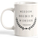 Wisdom Begins In Wonder, Socrates Coffee Mug