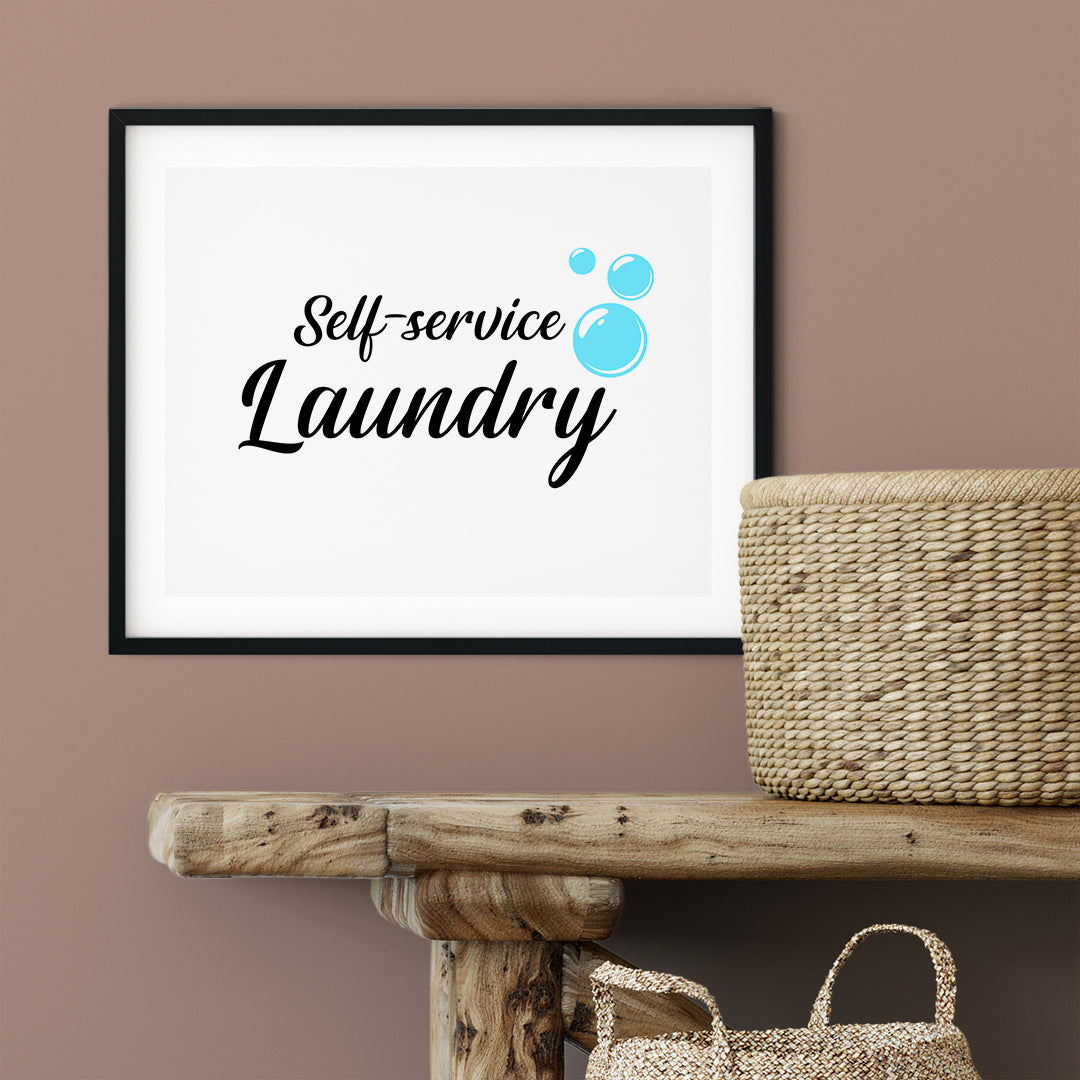 Self-Service Laundry UNFRAMED Print Home Decor Wall Art