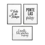 Fun Spanish Sayings Wall Art UNFRAMED Print (3 Pack)