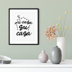 Mi Casa Su Casa UNFRAMED Print Cute Typography Wall Art