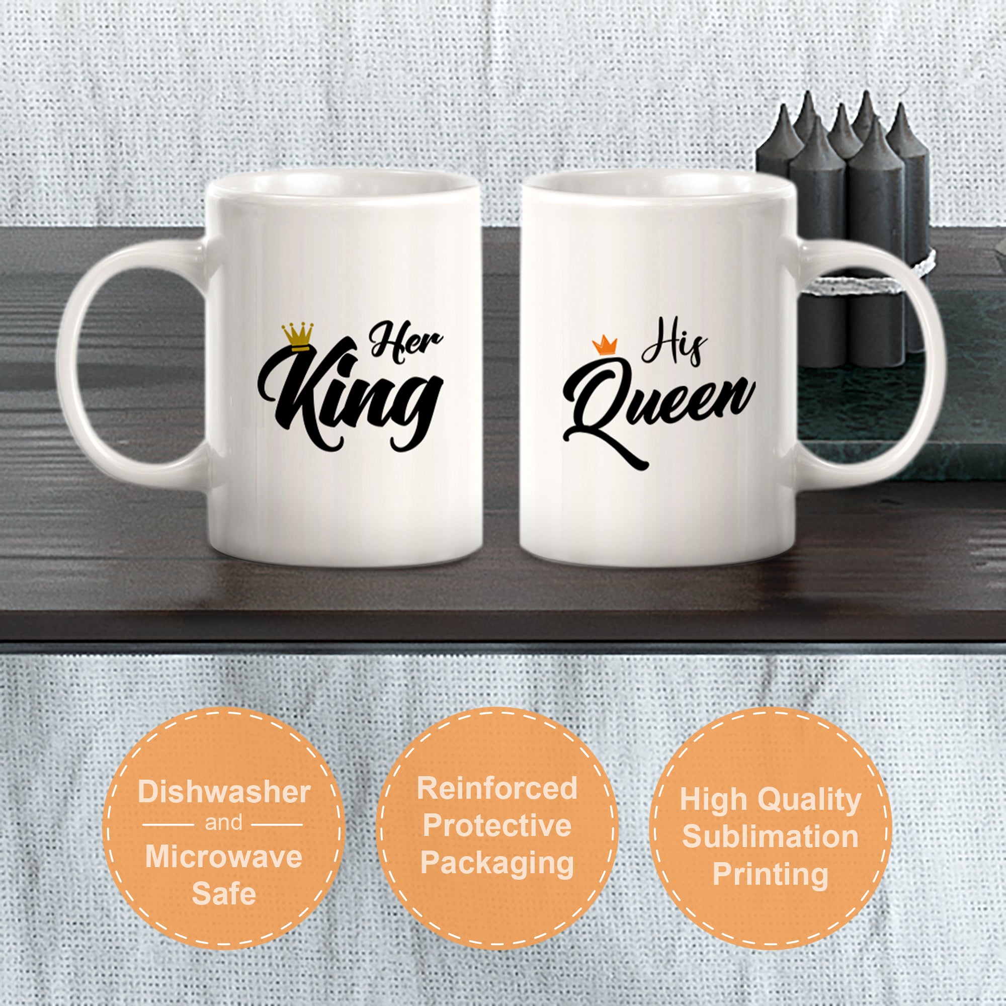 Her King / His Queen (2 Pack) Coffee Mug