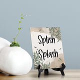 Splish Splash Table Sign with Green Leaves Design (6 x 8")