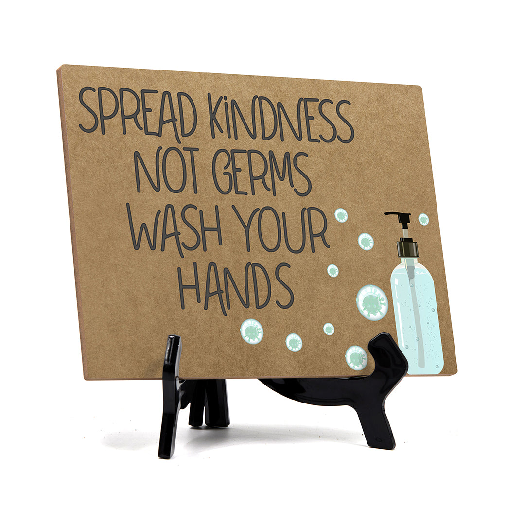 Signs ByLITA Spread Kindness Not Germs Wash Your Hands, Hygiene Sign, 6" x 8"