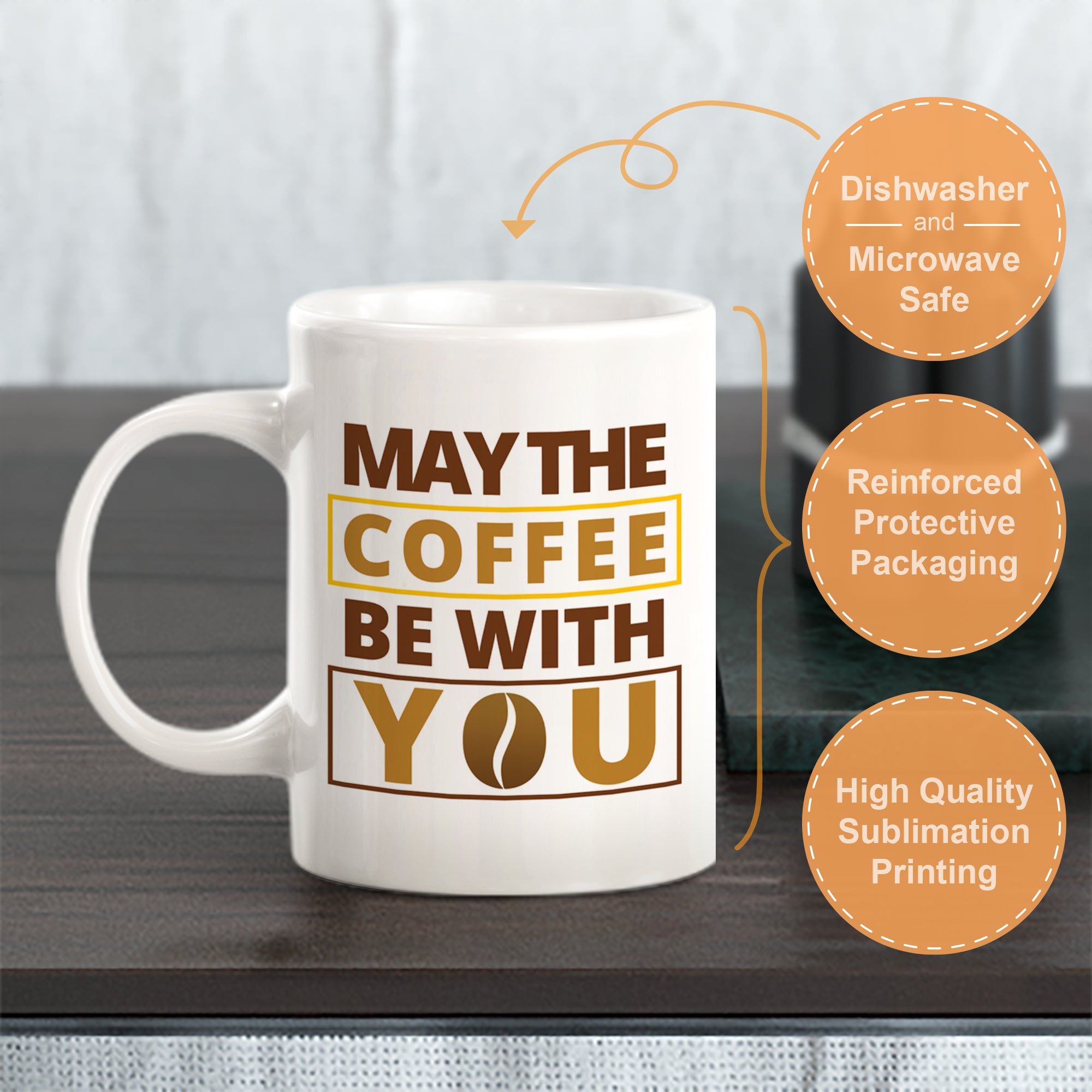 May the coffee be with you, Novelty Coffee Mug Drinkware Gift