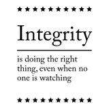 Integrity Definition & Mantra UNFRAMED Print Quote Wall Art