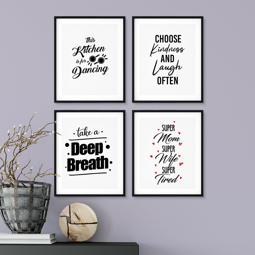 Family Reminders Wall Art UNFRAMED Print (4 Pack)