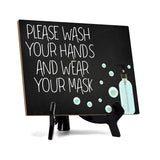 Signs ByLITA Please Wash Your Hands And Wear A Mask, Hygiene Sign, 6" x 8"