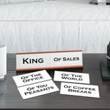 King Word Play Nameplate, Rose Gold Desk Sign, Novelty Gift Nameplate, 6 Interchangeable Tiles (2 x 8")
