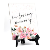 In Loving Memory Sign with Easel, Floral Watercolor Design (6