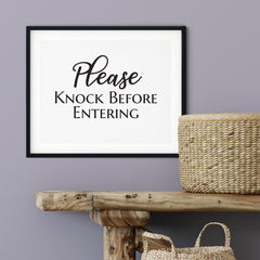 Please Knock Before Entering UNFRAMED Print Business & Events Decor Wall Art