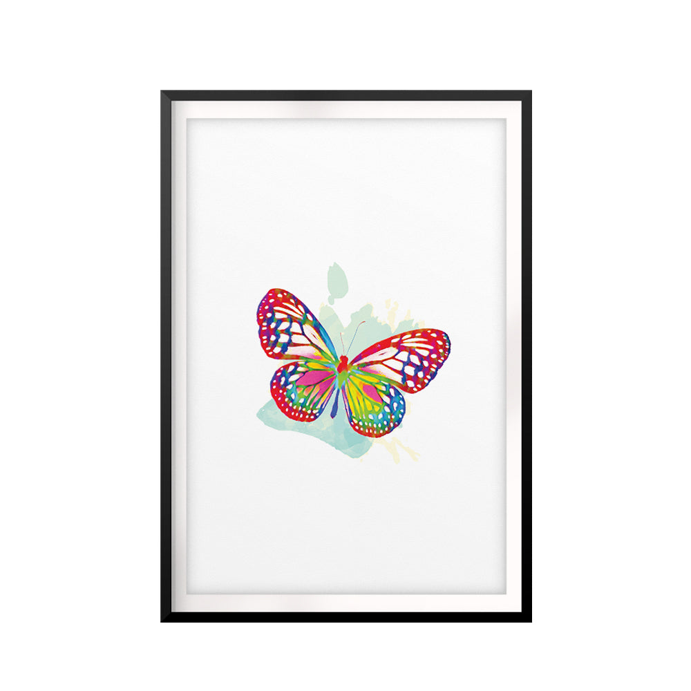 Multicolor Butterfly UNFRAMED Print Animal Wall Art