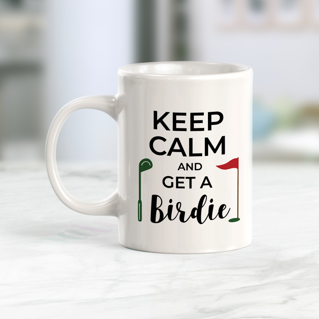 Keep Calm & Get a Birdie (golf themed), Novelty Coffee Mug Drinkware Gift
