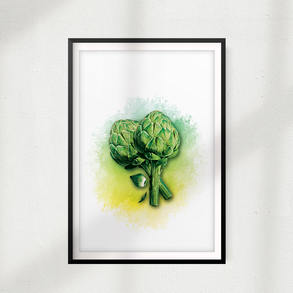 Artichoke Watercolor UNFRAMED Print Fruit Wall Art