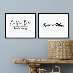 Drink Serving Signs Wall Decor UNFRAMED Print (2 Pack)