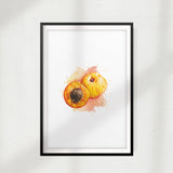 Peach Watercolor UNFRAMED Print Fruit Wall Art
