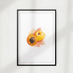 Peach Watercolor UNFRAMED Print Fruit Wall Art