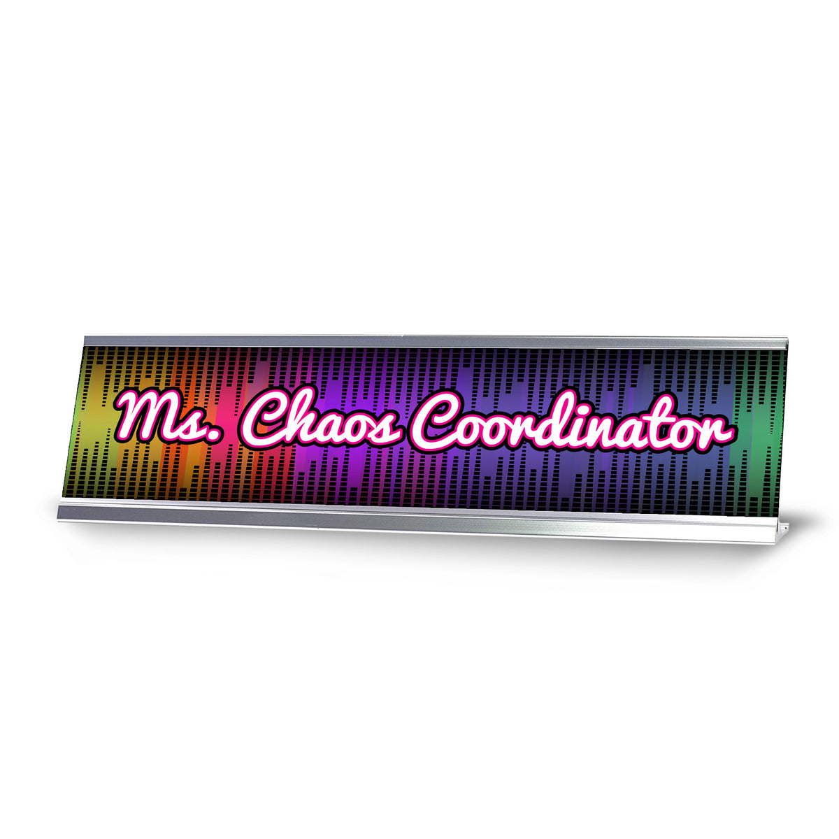 Ms Chaos Coordinator, Retro Novelty Office Gift Desk Sign (2 x 8")
