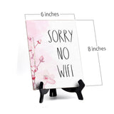 Sorry No Wifi Table Sign with Easel, Floral Vine Design (6 x 8")