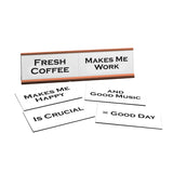 Fresh Coffee, Mood Meter Word Play Nameplate, Rose Gold Desk Sign, Novelty Gift Nameplate, 6 Interchangeable Tiles (2 x 8