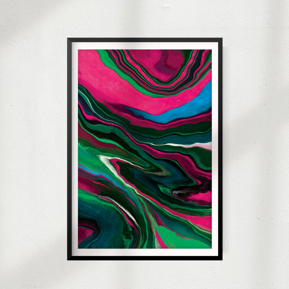 Neon Marble UNFRAMED Print Abstract Wall Art