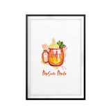 Moscow Mule Watercolor UNFRAMED Print Drinking Wall Art