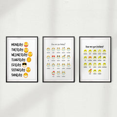 How Are You Feeling Emoji Wall Art UNFRAMED Print (3 Pack)