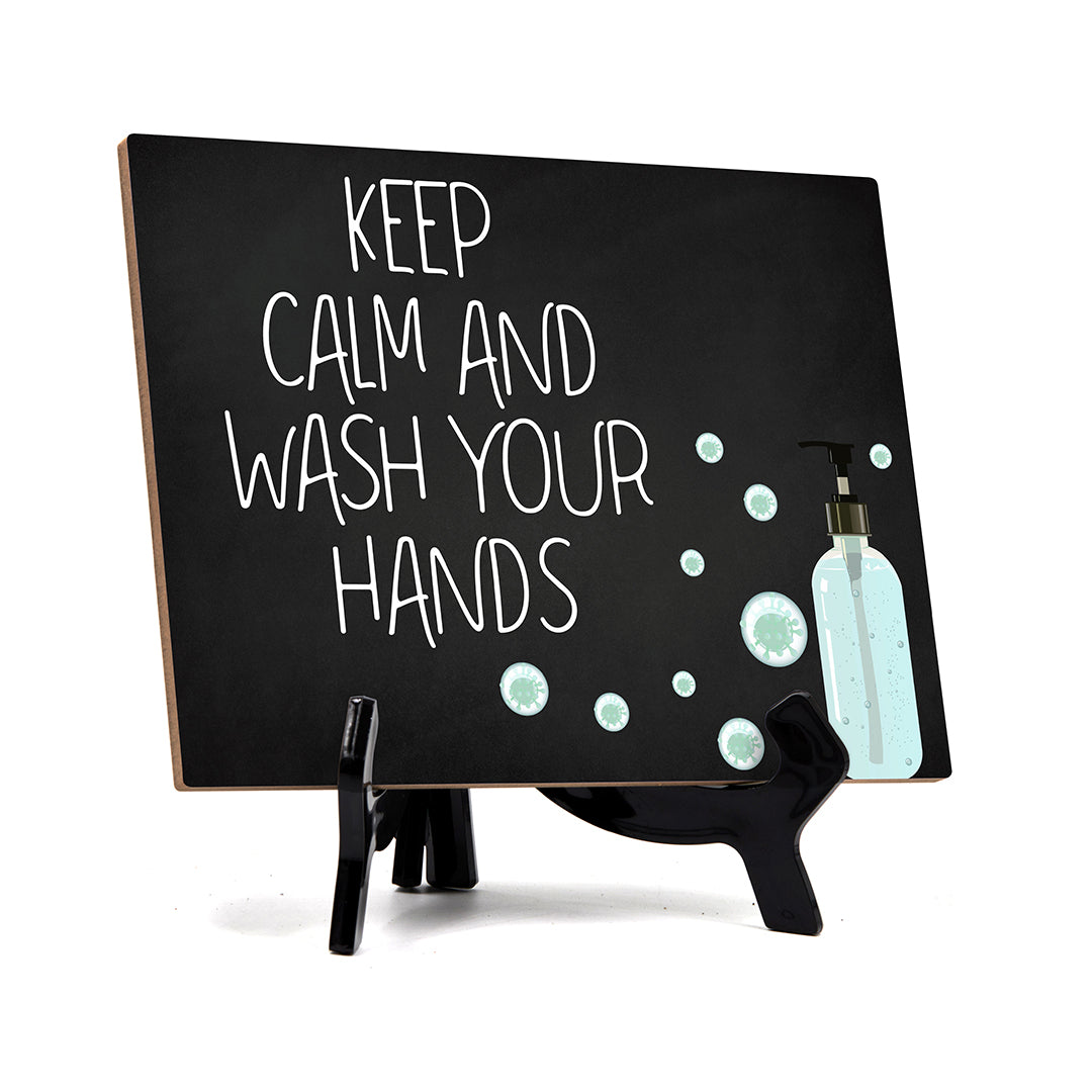 Signs ByLITA Keep Calm And Wash Your Hands, Hygiene Sign, 6" x 8"