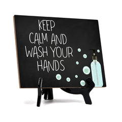 Signs ByLITA Keep Calm And Wash Your Hands, Hygiene Sign, 6" x 8"