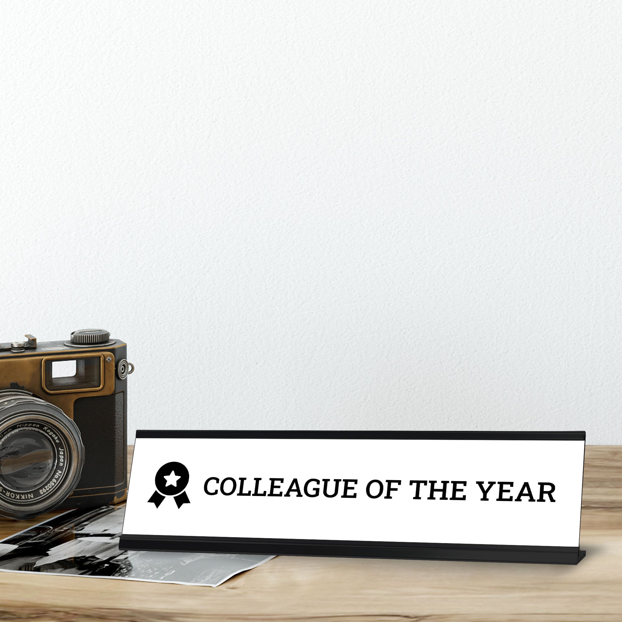 Colleague of the year, Black Frame, Desk Sign (2x8¨)