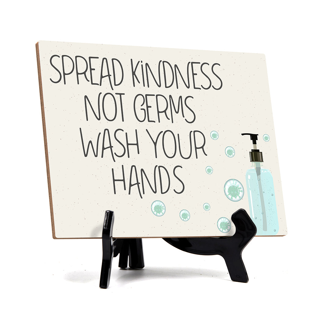 Signs ByLITA Spread Kindness Not Germs Wash Your Hands, Hygiene Sign, 6" x 8"