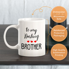 To My Darling Brother, Hearts Coffee Mug