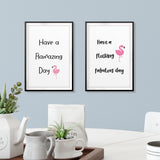 Good Day Flamingo Wall Art UNFRAMED Print (2 Pack)